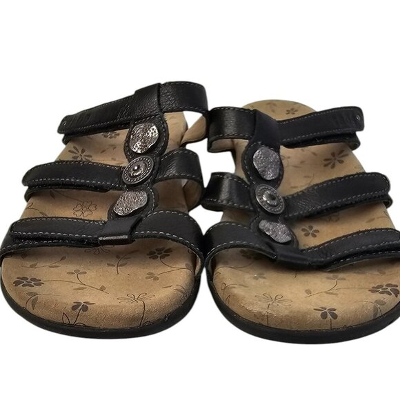Taos Womens Prize 3 Leather Slide Sandals, Comfort, Black, Size 40 / US 9 - Picture 7 of 9